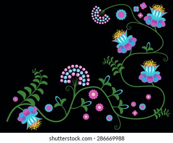 Folk flower vignette