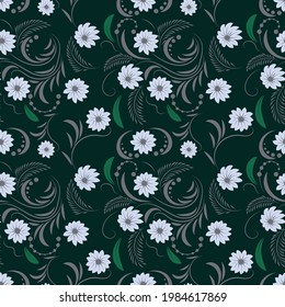 Folkblumen Kunstmuster Muster Abstrakte florale Oberflächengestaltung Nahtlose Muster