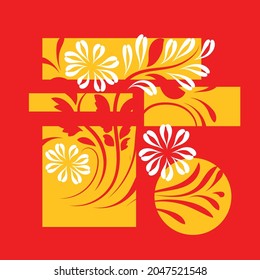 Folk flowers floral art print Flowers abstract art