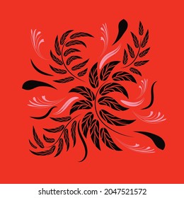 Folk flowers floral art print Flowers abstract art