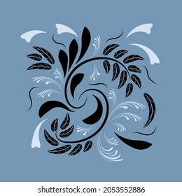 Folk flowers floral art print Flowers abstract art
