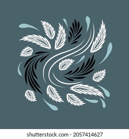 Folk flowers floral art print Flowers abstract art