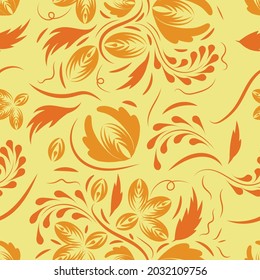 Folk flowers pattern Floral surface design Seamless pattern