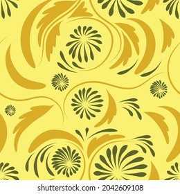 Folk flowers pattern Floral surface design Seamless pattern