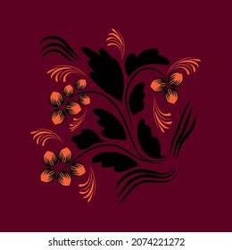 Flores folclóricas impresas Patrón floral Arte étnico