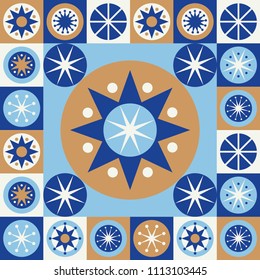 Folk geometric pattern. Scandinavian style. Vector illustration.