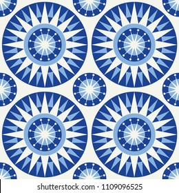 Folk geometric seamless pattern. Scandinavian style. Vector illustration.