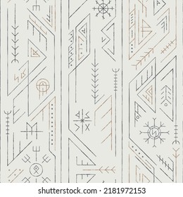 Folk geometric vector seamless textile