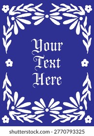 folk illustration ornate artwork insect flower leaves leaf border poster print	