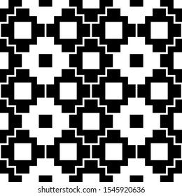 Folk image. Digital paper, web design, ethnical textile print. Ethnic background. Inca crosses, squares ornament. Tribe motif. Ancient mosaic. Tribal wallpaper. Seamless pattern. Vector artwork.