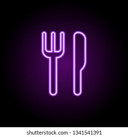 folk and knife icon. Elements of Web in neon style icons. Simple icon for websites, web design, mobile app, info graphics