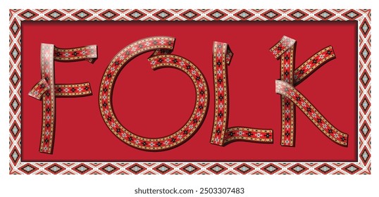 folk lettering styles with folk color and pattern, Ballkan, Albania Kosovo