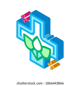 folk medicine icon vector. isometric folk medicine sign. color isolated symbol illustration