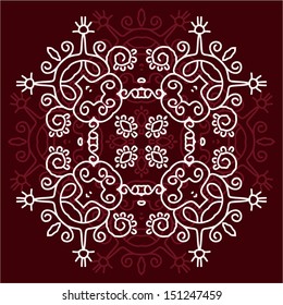 Folk Motif Design wall painting