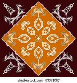 Folk Motif Design wall painting