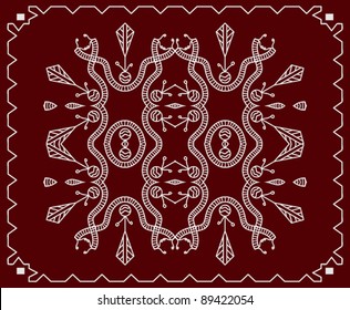 Folk Motif Design wall painting