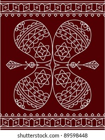 Folk Motif Design wall painting