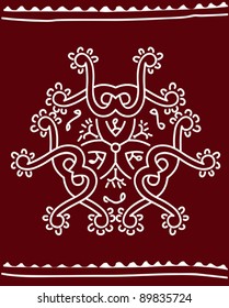 Folk Motif Design wall painting