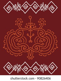 Folk Motif Design wall painting