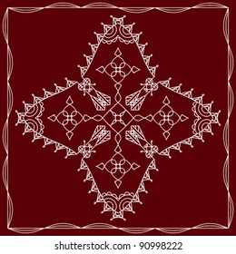 Folk Motif Design wall painting