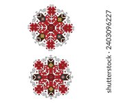 Folk motifs, elements, embroideries that can be used for earrings, necklace, tapestry, ring.