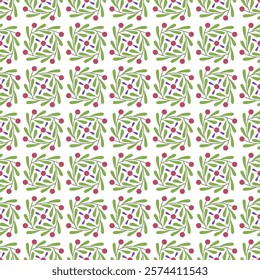 folk motifs. floral decorative ethnic art. vector seamless pattern. repetitive background. green, violet, purple colors. fabric swatch. wrapping paper. continuous design template for textile, linen