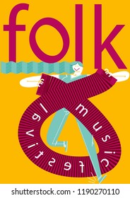 FOLK MUSIC FESTIVAL. ACCORDION GIRL.
A serie of music festivals posters. Funny and cool drawings.