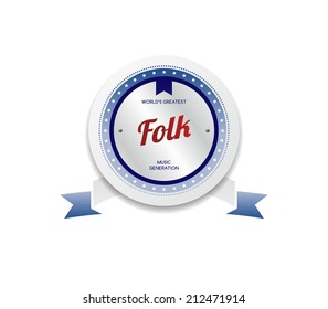 folk music stamp and label theme