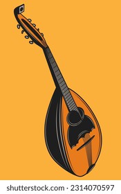 folk musical instrument - domra vector illustration