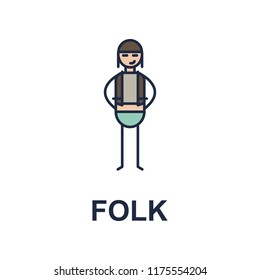 folk musician icon. Element of music style icon for mobile concept and web apps. Colored folk music style icon can be used for web and mobile