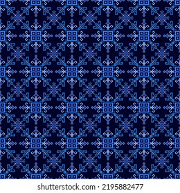Folk ornament ethnic ukrainian embroidery seamless pattern. Decorative retro background print. Traditional folk patchwork design. Vector ukrainian embroidery textile motif. Thai pattern.