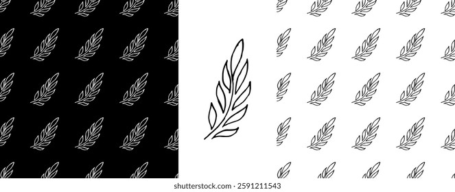 Folk ornament. Monochrome Seamless Patterns 