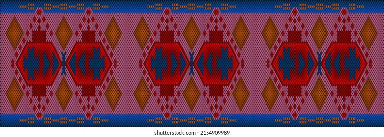Folk ornament, national pattern, ethnic embroidery, ornamental texture, traditional geometric motives of the tribes of the African continent.