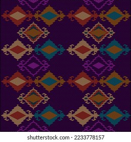 Folk ornament, national pattern, ethnic embroidery, ornamental texture, traditional geometric motives of the tribes of the African continent.