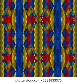 Folk ornament, national pattern, ethnic embroidery, ornamental texture, traditional geometric motives of the tribes of the African continent.