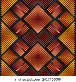 Folk ornament, national pattern, ethnic embroidery, ornamental texture, traditional geometric motives of the tribes of the African continent.