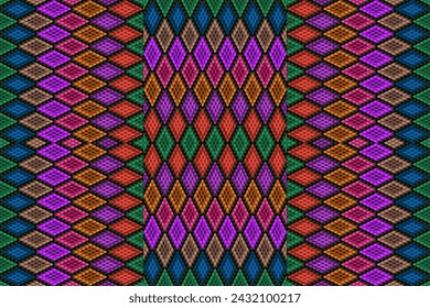Folk ornament, national pattern, ethnic embroidery, ornamental texture, traditional geometric motives of the tribes of the African continent.