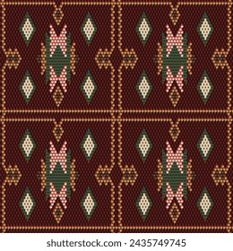 Folk ornament, national pattern, ethnic embroidery, ornamental texture, traditional geometric motives of the tribes of the African continent.