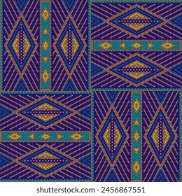 Folk ornament, national pattern, ethnic embroidery, ornamental texture, traditional geometric motives of the tribes of the African continent.