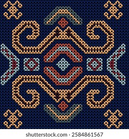 Folk ornament, national pattern, ethnic embroidery, ornamental texture, traditional geometric motives of the tribes of the African continent.