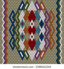 Folk ornament, national pattern, ethnic embroidery, ornamental texture, traditional geometric motives of the tribes of the African continent.