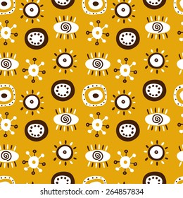 A folk ornament on a yellow background