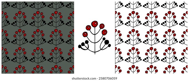 Folk ornament. Set Seamless Patterns