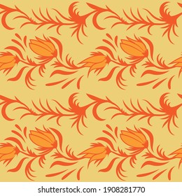 Folk ornamental floral seamleaa pattern