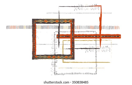 Folk ornamental textile pattern