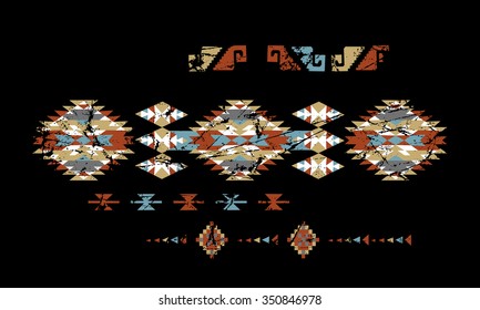 Folk ornamental textile pattern