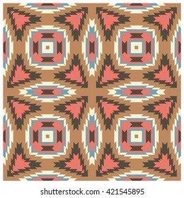 Folk ornamental textile seamless pattern
