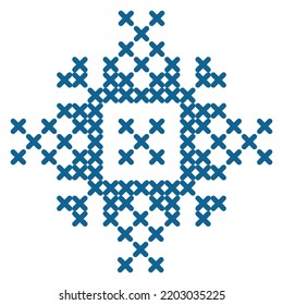 Folk Pattern Cross Stitch Snowflake Or Flower3