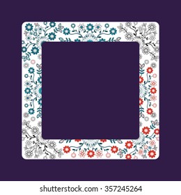 folk pattern label - dark background