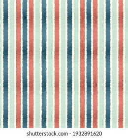 Folk pattern seamless background multicolored stripes stitches blue red and light blue